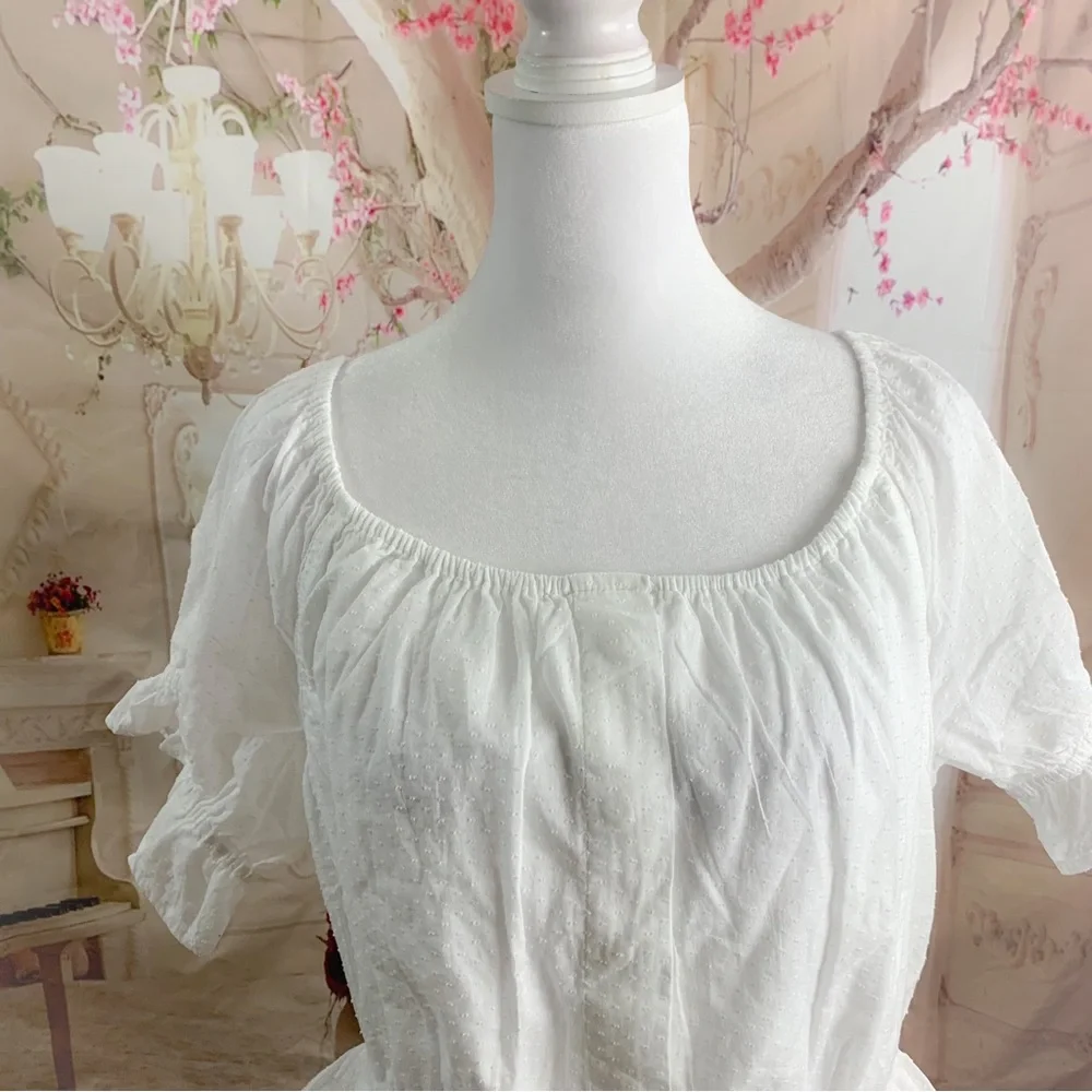 NEW J Crew Gathered Scoopneck top in Swiss-dot - Picture 5 of 12